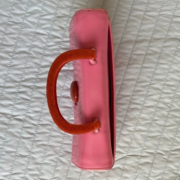 cult gaia Pink Top-Handle Mini Bag with Orange Accent - Picture 2 of 5